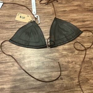 Heavy Manners triangle leather top